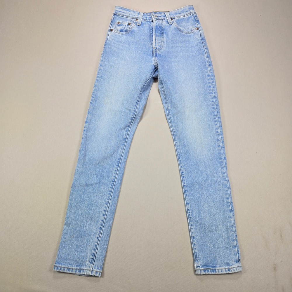 Levi's Big E 501 Skinny Jeans Light Wash High Rise Blue Womens 23x28 29502-0117